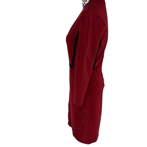 NWT Kobi Halperin Red Long Sleeve Stretch Dress Size 6 - Picture 3 of 16